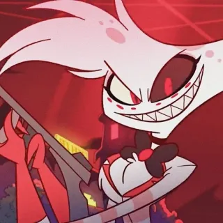 💝 Angel Dust Hazbin Hotel cartone animato, demone, Angel Dust, Hazbin Hotel, rosso telegram sticker