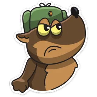 😤 animal, bear, hat, angry, cartoon telegram sticker