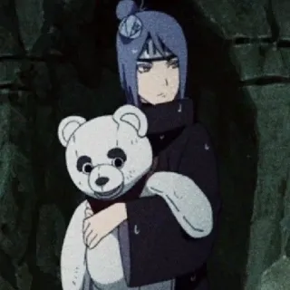❤️‍🔥 Konan Naruto Anime, Konan, Orsetto, Carino, Personaggio, Ninja, Fiori di carta whatsapp sticker