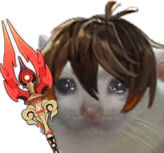 😭 Zhongli Genshin Impact cat, crying, genshin impact, zhongli, meme telegram sticker