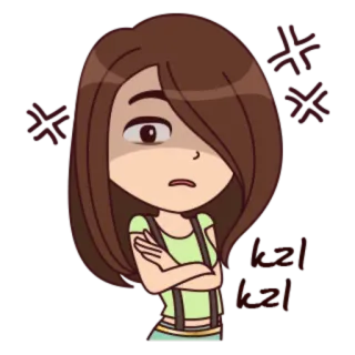 😰 enfadada, dibujos animados, mujer, molesta, frustrada, irritada whatsapp sticker
