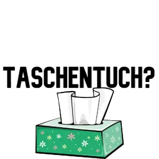 👀 TASCHENTUCH? taschentuch, taschentuch, deutsch, frage, box telegram sticker