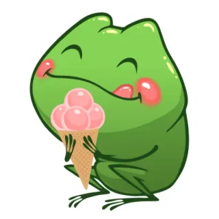 😜 rã, sorvete, desenho animado, fofo, feliz, sobremesa telegram sticker