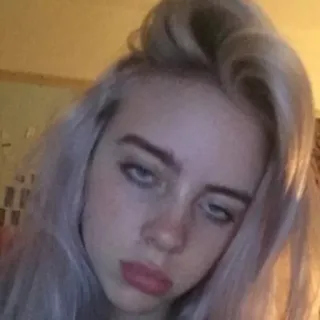 💖 Billie Eilish 歌手, 名人, 肖像, 金发, 脸 telegram sticker