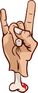 😒 Gesto de mano, Rock and roll, Cuernos del diablo, Violencia, Gore telegram sticker