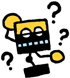 🤨 question mark, confused, yellow, black telegram sticker