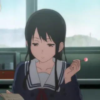 🍶 Anime, Schulmädchen, Süß, Mädchen, Lutscher, Uniform whatsapp sticker