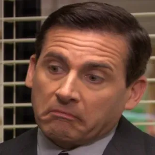 😕 Michael Scott The Office Michael Scott, The Office, komedi, NBC, lucu, meme whatsapp sticker