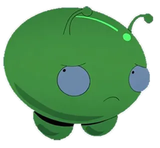 😢 Mooncake Final Space Cartoon, Alien, Niedlich, Traurig, Grün, Mooncake, Final Space whatsapp sticker