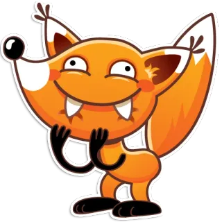 😊 renard, animal, dessin animé, autocollant, mignon, souriant, orange telegram sticker