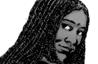🌝 Michonne The Walking Dead Comic, Zombie, Michonne, The Walking Dead, Charakter, Frau telegram sticker