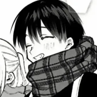❄️ 애니메이션, 만화, 커플, 만화, 스카프, 인물 사진 telegram sticker