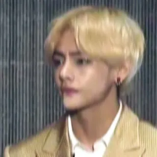 👺 pessoa, retrato, cabelo loiro, homem, K-pop whatsapp sticker