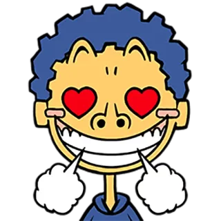 😍 cartoon, character, love, eyes, smile, hearts telegram sticker