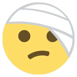 🤕 verletzt, Emoji, Verband, Kopfverletzung, traurig, krank whatsapp sticker