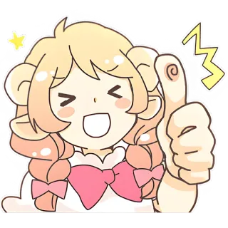 👍 かわいい, アニメ, いいね, 可愛い, ハッピー, 女の子, 漫画 whatsapp sticker