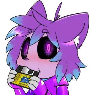 💾 漫画, 動物キャラ, 紫, フロッピーディスク, デジタルアート, かわいい telegram sticker