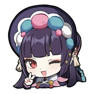 😉 Yunjin Genshin Impact Anime, Videospiel, Charakter, Süß, Lila Haare whatsapp sticker