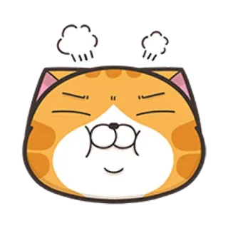 🐵 고양이, 화난, 만화, 일러스트, 귀여운, 동물, 김 telegram sticker