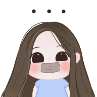 🧁 cartoon, sticker, girl, silenced, censored, closed mouth telegram sticker