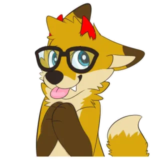 😈 fox, furry, glasses, cartoon, animal, character telegram sticker