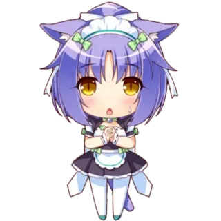 😥 Anime, Catgirl, Neko, Carino, Maid telegram sticker