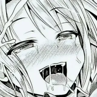 🔞 Anime, Manga, Ecchi, Khuôn mặt, Biểu cảm, Mồ hôi telegram sticker