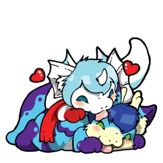 💖 lucu, kawaii, menggemaskan, kartun, binatang, cinta, peluk telegram sticker