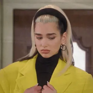 🥂 Dua Lipa Поп-звезда, Певец, Знаменитость, Блондинка, Мода, Повязка на голову telegram sticker