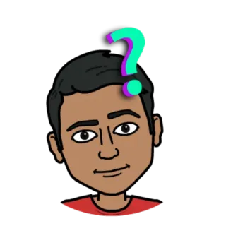 🤔 อวาตาร์, เครื่องหมายคำถาม, การ์ตูน, ผู้ชาย, โปรไฟล์ telegram sticker