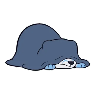 👀 traurig, tier, cartoon, deprimiert, bedeckt, decke, süß telegram sticker