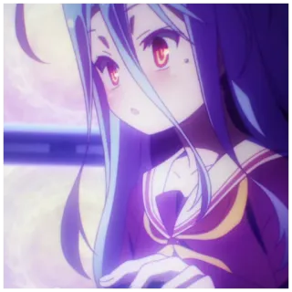🦴 Shiro No Game No Life Anime, Shiro, No Game No Life, carino, Manga telegram sticker