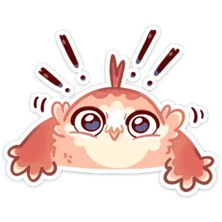🤗 owl, alert, cute, cartoon, animal, bird, exclamation, sticker telegram sticker
