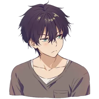 ☺️ Anime, Garçon, Personnage, Portrait, Animation telegram sticker
