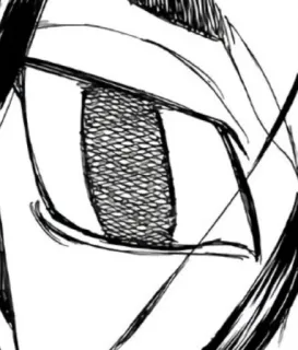 🪦 occhio, anime, manga, bianco e nero, disegno, schizzo telegram sticker