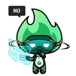 👎 NO futurista, personagem, avatar, não, proibição whatsapp sticker