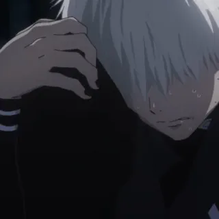 🎩 anime, triste, piangendo, ragazzo telegram sticker