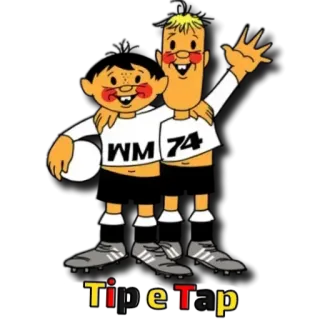 🇩🇪 Tip and Tap 1974 FIFA World Cup mascots WM 74 Tipe Tap Tip and Tap, mascots, 1974 World Cup, soccer, football, Germany 1974, retro, vintage telegram sticker