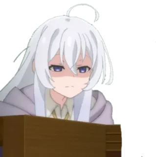😶 อนิเมะ, ผู้หญิง, ผมขาว, การ์ตูน telegram sticker