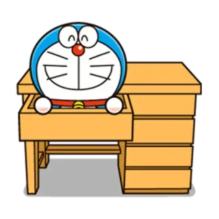😊 Doraemon Anime, Cartoon, Schreibtisch, Katze, Roboter telegram sticker