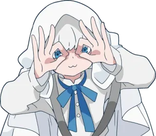 👀 chica anime, lindo, sticker, dibujo animado whatsapp sticker