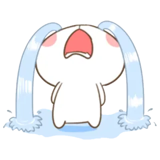 😭 huilen, verdrietig, tranen, cartoon, emotioneel, kawaii telegram sticker