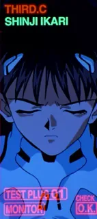 😑 Shinji Ikari THIRD.C
SHINJI IKARI
TEST PLUG G1
MONITOR
CHECK
O.K. Anime, Eva, Evangelion, Shinji telegram sticker