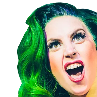 😡 retrato, pelo verde, mujer, persona, cara, expresión telegram sticker