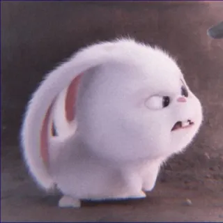 😳 Snowball The Secret Life of Pets bunny, rabbit, cute, animal, cartoon, movie, pet whatsapp sticker