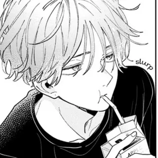 🍳 slurp Anime, Mangá, Menino, Suco, Maçã, Canudo, Bebendo telegram sticker