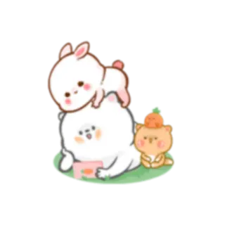 📺 królik, miś, kot, słodki, kawaii, zwierzęta whatsapp sticker