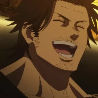 ☘️ Yami Sukehiro Black Clover Anime, Yami Sukehiro, Black Clover, Charakter, Manga, lächelnd whatsapp sticker