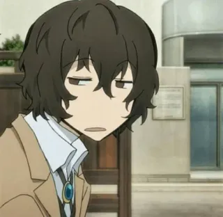 🤨 Osamu Dazai Bungou Stray Dogs Anime, Dazai, Osamu Dazai, Bungou Stray Dogs, Müde, Ausdruck, Gelangweilt telegram sticker