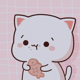 🌟 gato, gatito, pez, lindo, kawaii, animal, mascota telegram sticker
